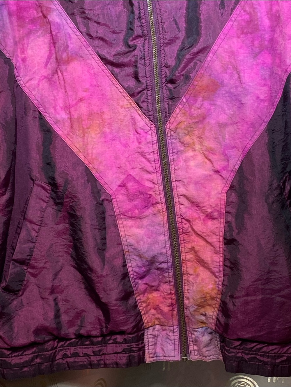 Vintage Women's Purple & Pink Colorblock Bomber Jacket - Picture 2 of 16